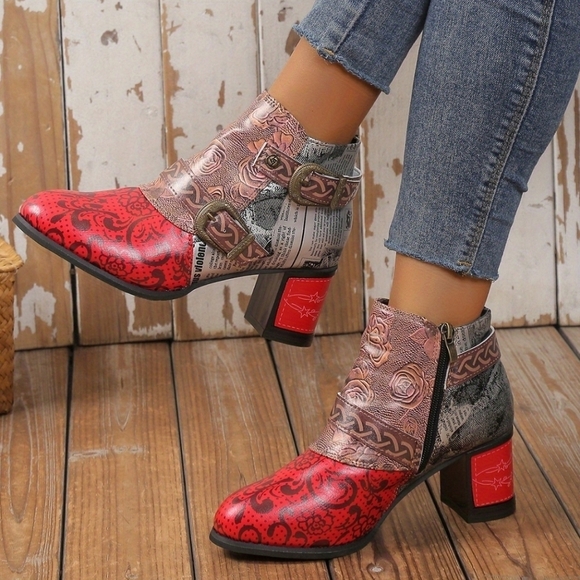 Amazon Shoes - Stylish Faux Leather Ankle Boots Size 6.5 NWOT